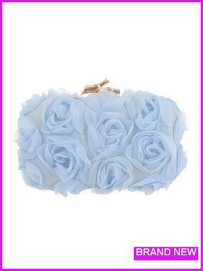 Women's Floral Lace Evening Clutch with Chain for Weddings & Parties